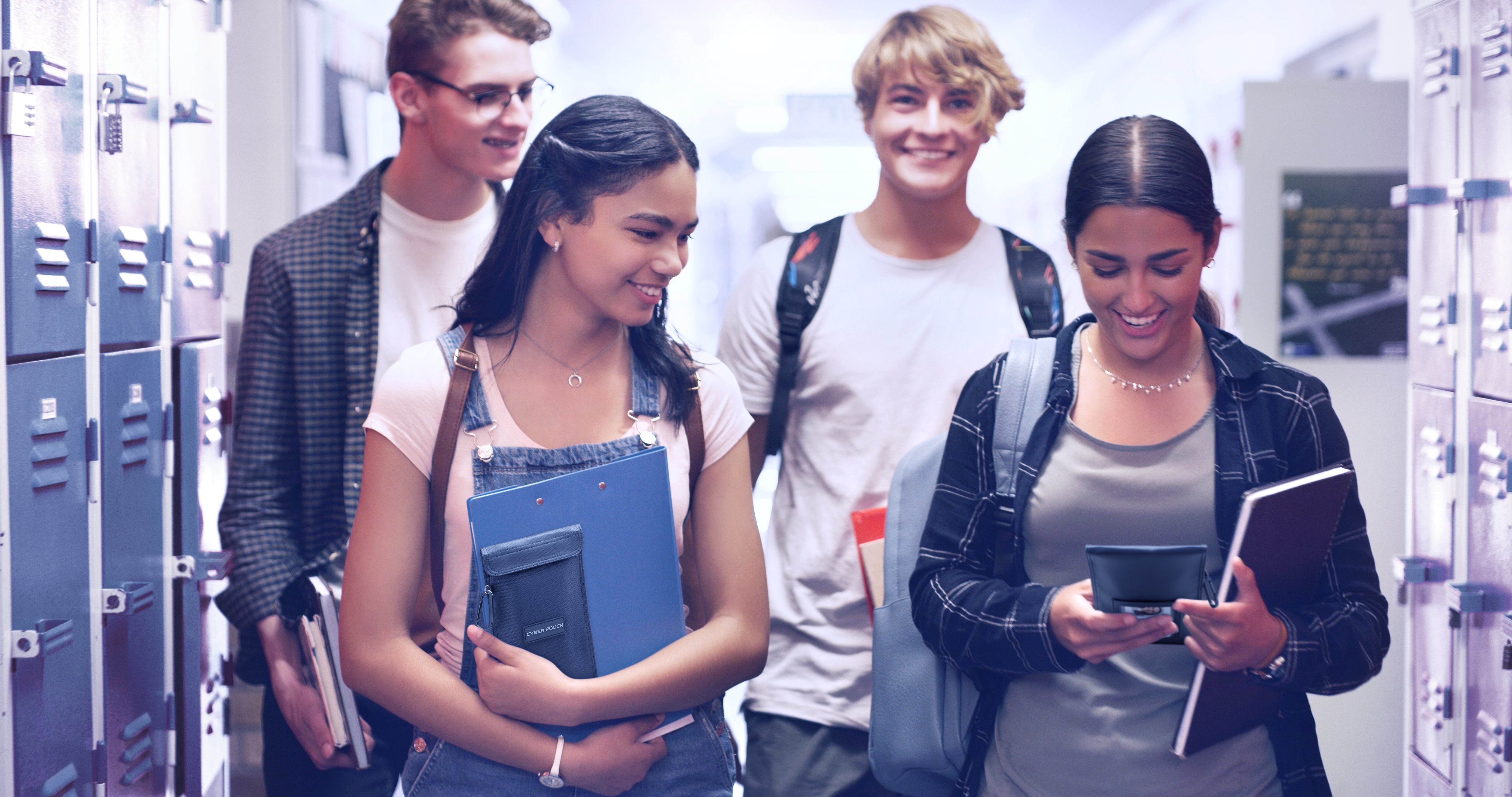 Students walking in hallway